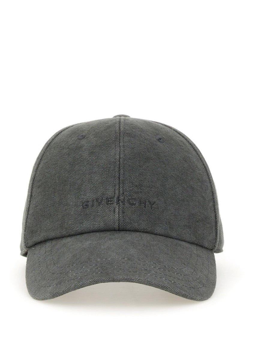 Givenchy Structured Grey Baseball Hat With Logo Emblem