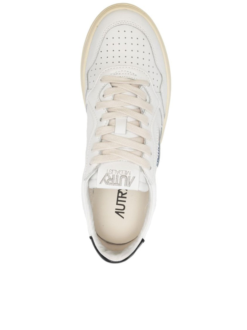 Autry White Medalist Low Leather Perforated Sneakers