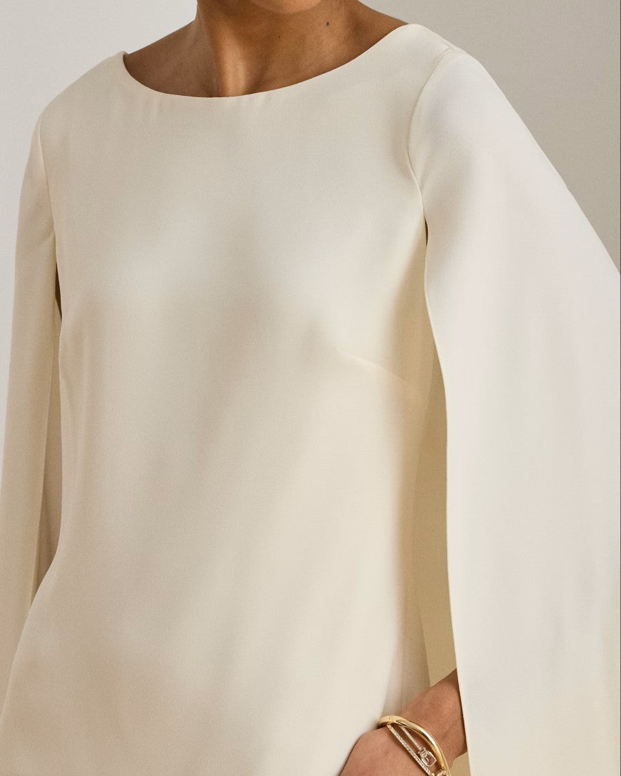 Lauren Ralph Lauren Natural Petra Long Sleeve Cocktail Dress