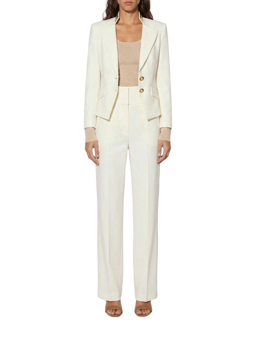 Elisabetta Franchi Polyester-Blend High Waistband Palazzo Wide-Leg Pants