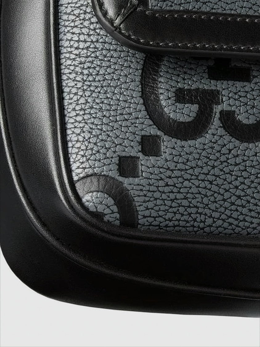 Gucci Textured Cowhide Leather Crossbody Bag With Embossed Logo