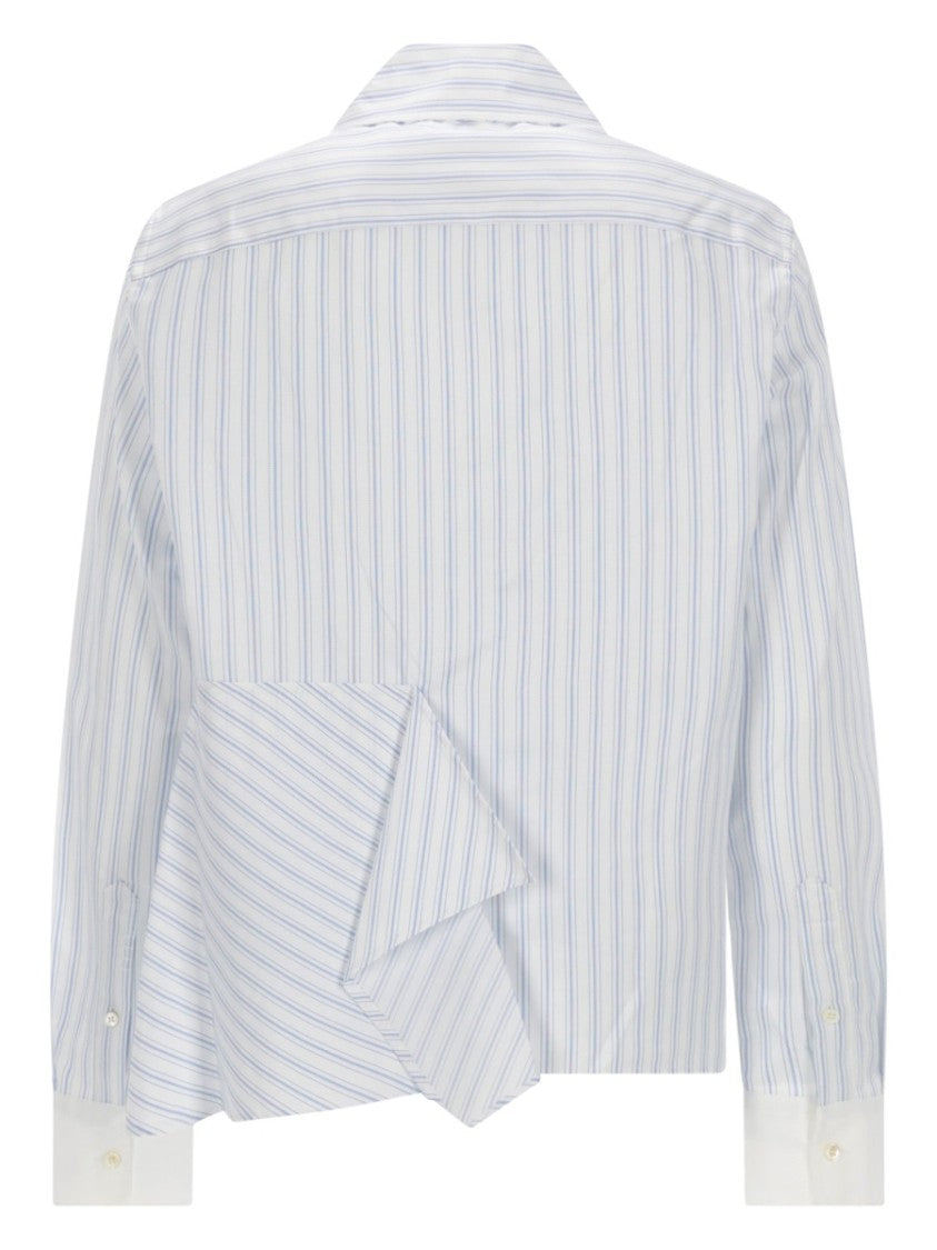 J. W. Anderson Asymmetrical Striped Draped Cotton Shirt