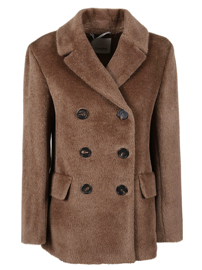 Max Mara Camel Brown Double-Breasted Short Coat