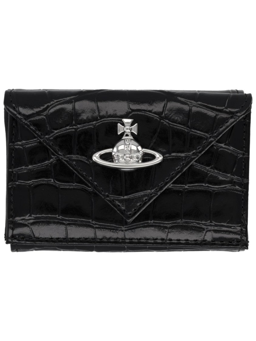 Vivienne Westwood Crocodile-Embossed Calf Leather Envelope Wallet