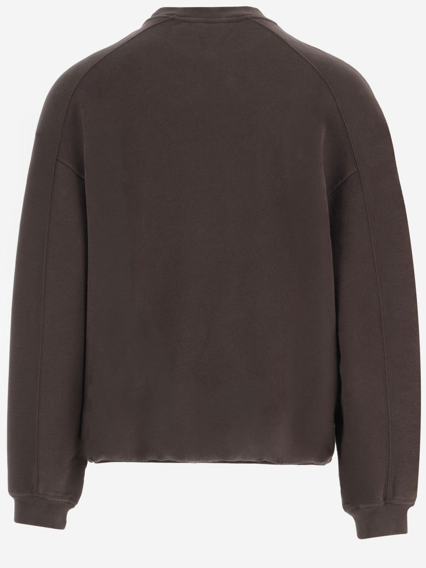 Jacquemus Crew Neck Cotton Sweatshirt With Logo Detailing