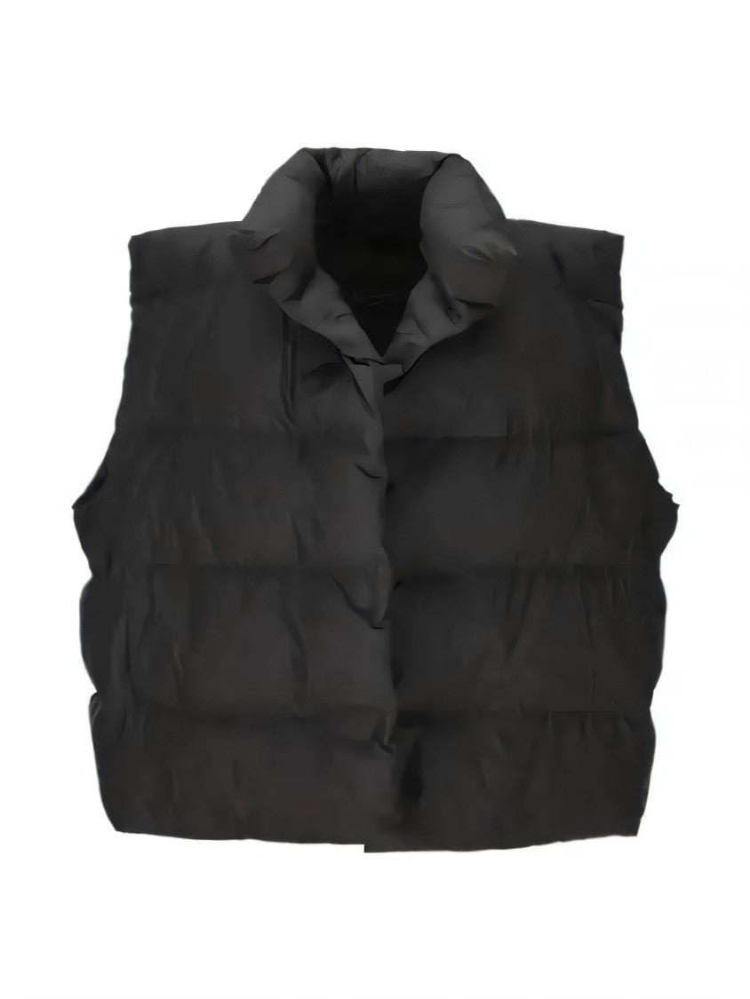 Balenciaga Puffy High Collar Vest With Button-Down Front