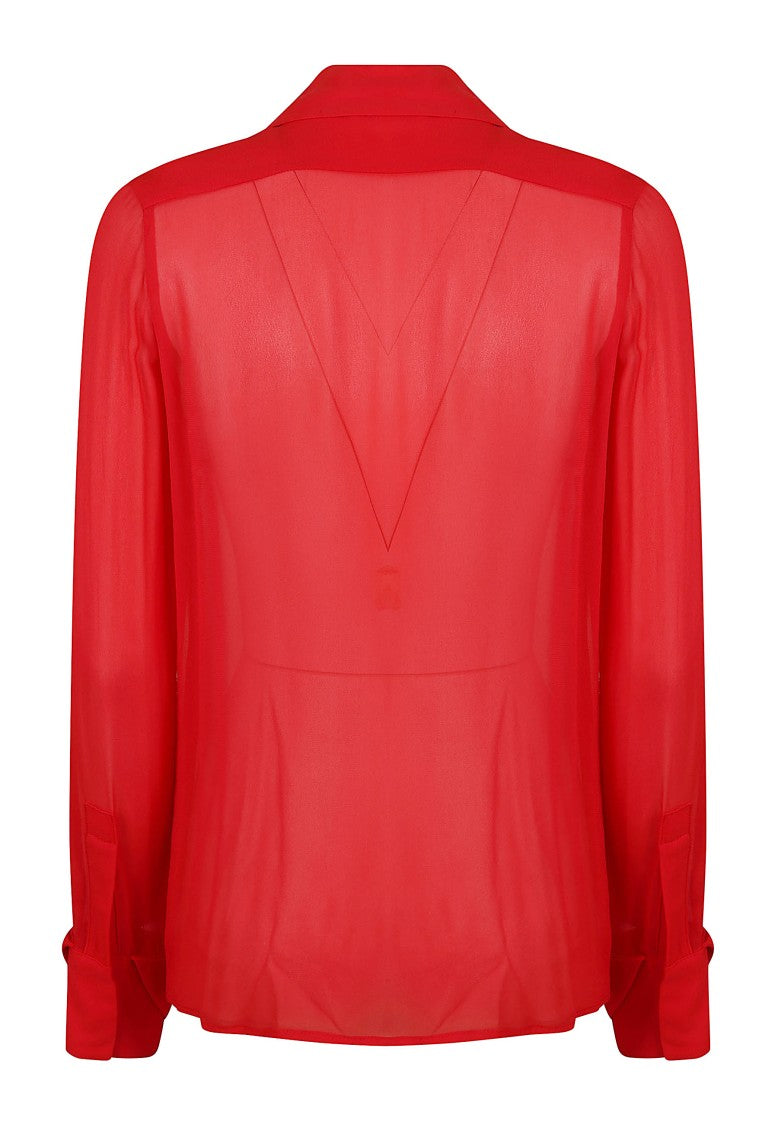 Elisabetta Franchi Pointed Collar Charm Georgette Shirt