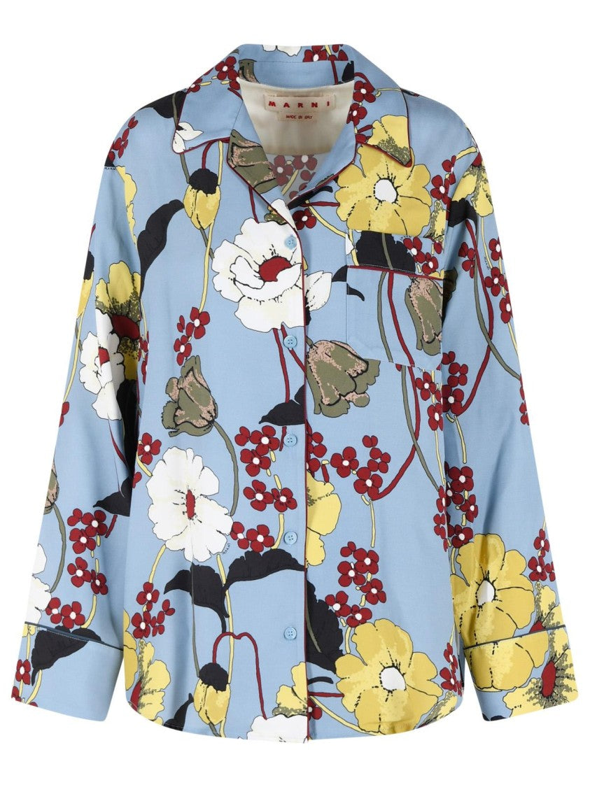 Marni Light Blue Viscose Shirt