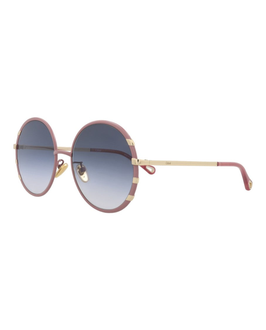 Chloé Round-Frame Metal Sunglasses