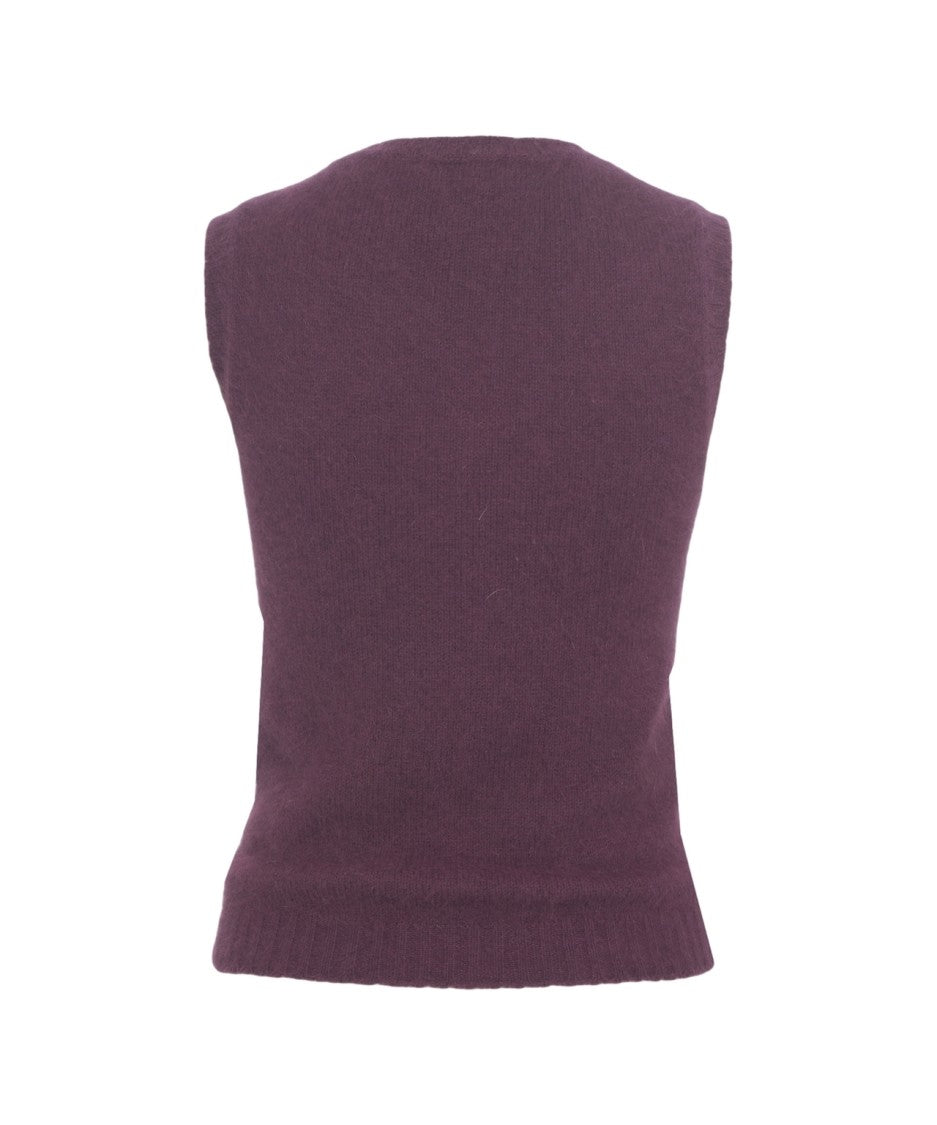 Roberto Collina Knitted Gilet With Round Neckline And Ribbed Details