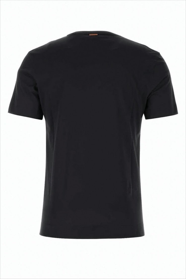 Ermenegildo Zegna Short-Sleeved Black T-Shirt With Subtle Logo