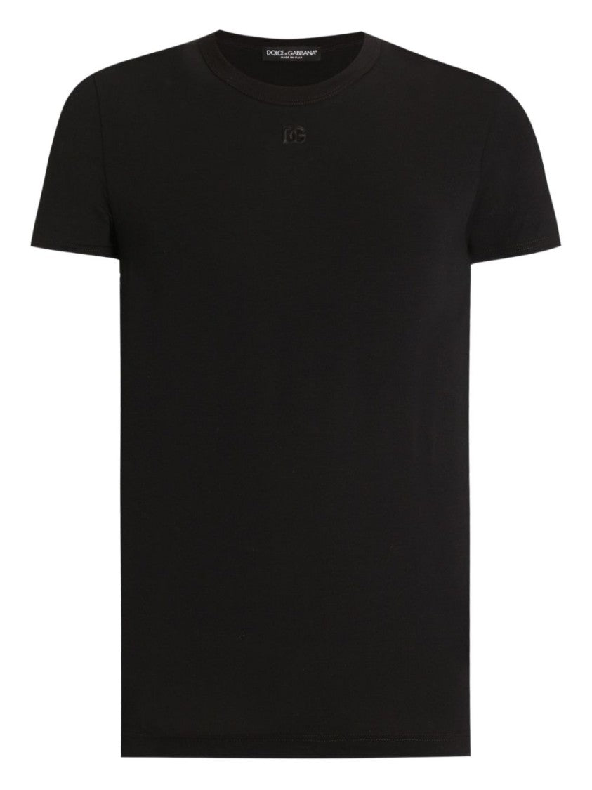 Dolce & Gabbana Minimalist Black Crew Neck T-Shirt
