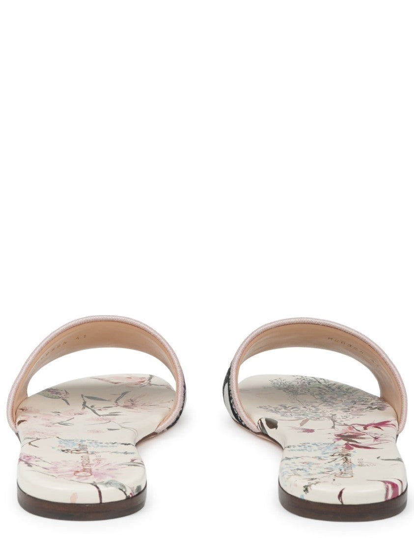 Dior Floral Dway Cotton Strap Sandals