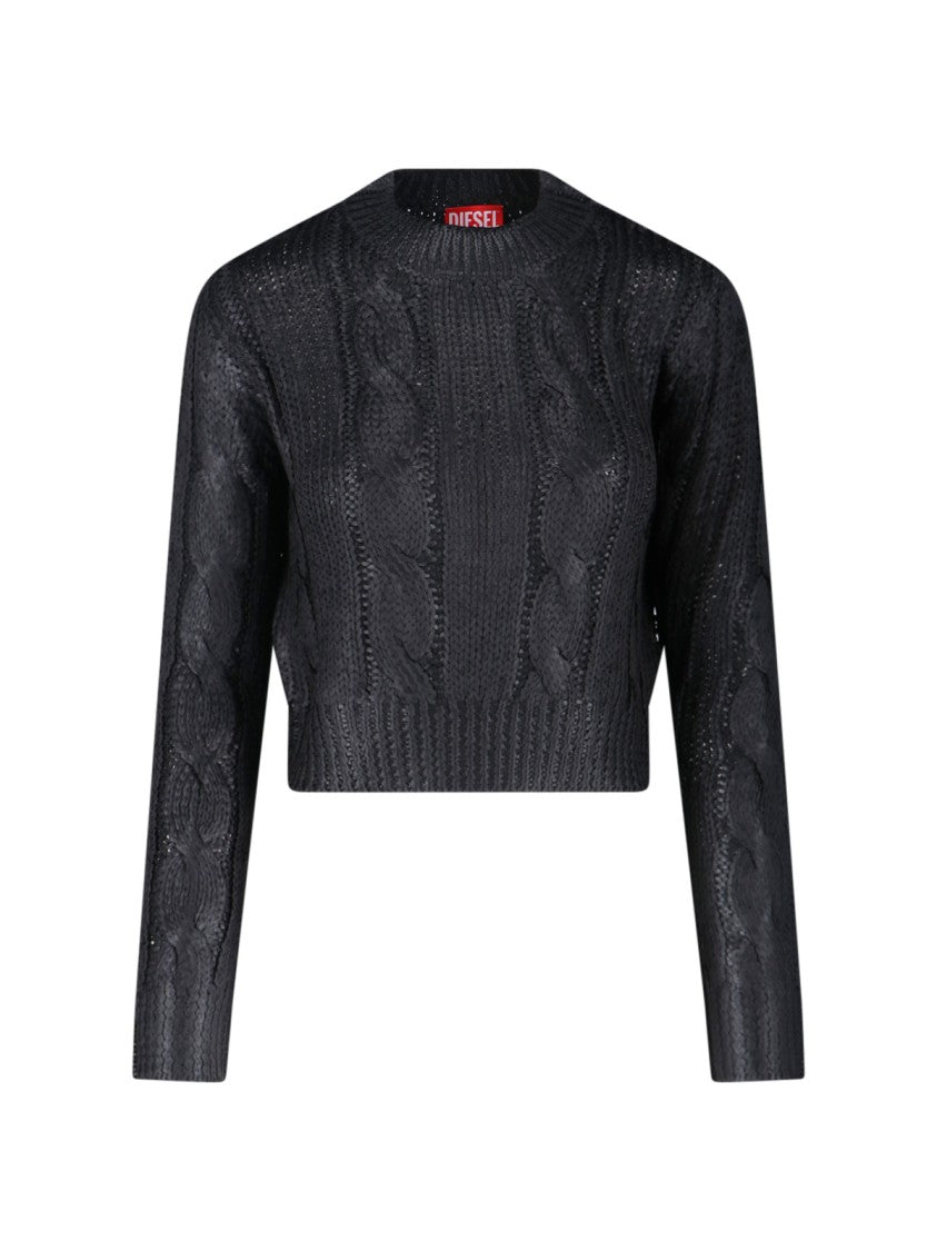 Diesel 'Miccha' Crop Sweater – Black