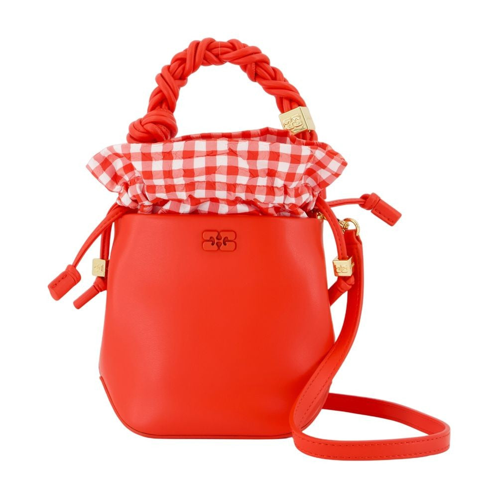 Ganni Bou Bucket Mini Purse - Leather - Red