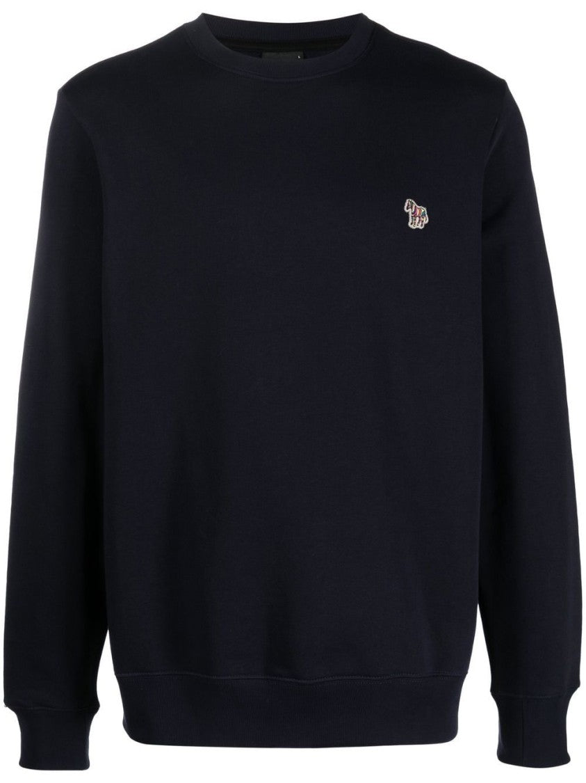 Paul Smith Navy Organic Cotton Sweatshirt With Zebra Motif