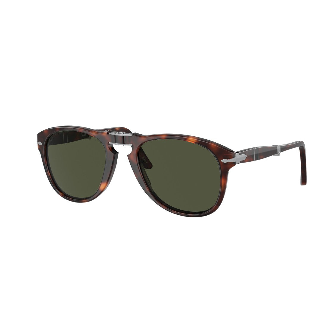 Persol 0Po0714 Rounded Tortoiseshell Acetate Sunglasses With Silver Accents