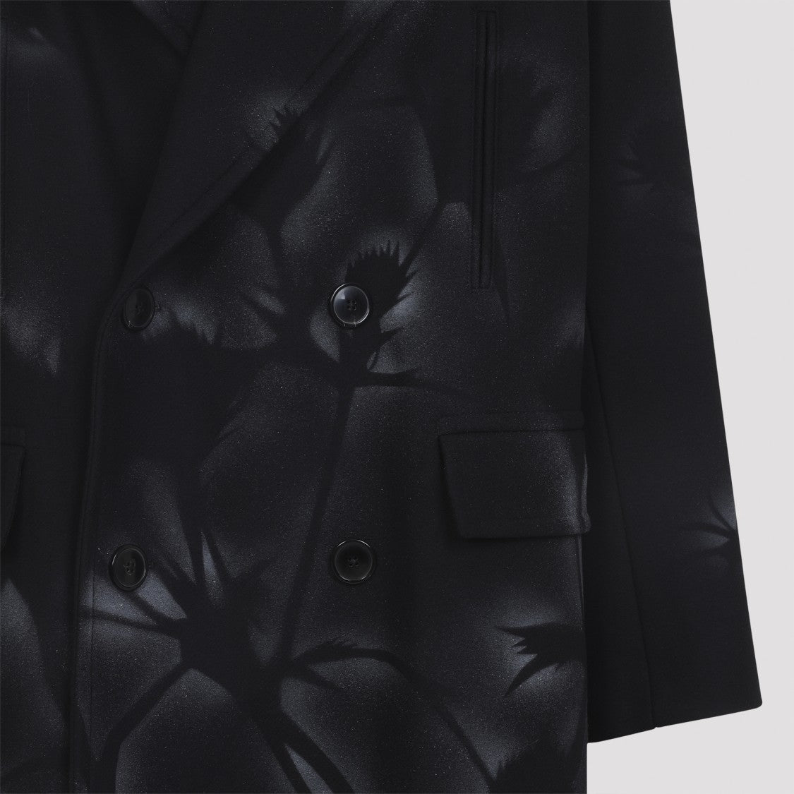 Dries Van Noten Black Wool Racos Coat
