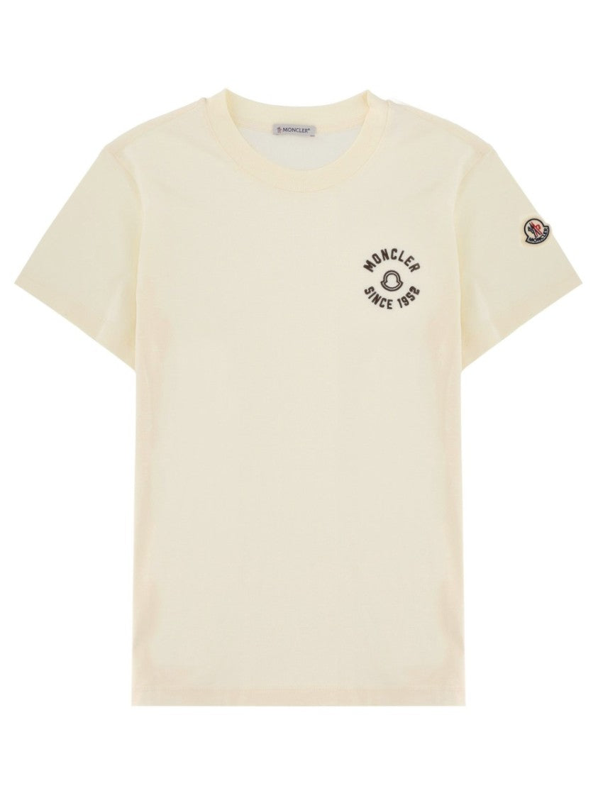 Moncler Crew Neck Minimalist Logo Cotton T-Shirt