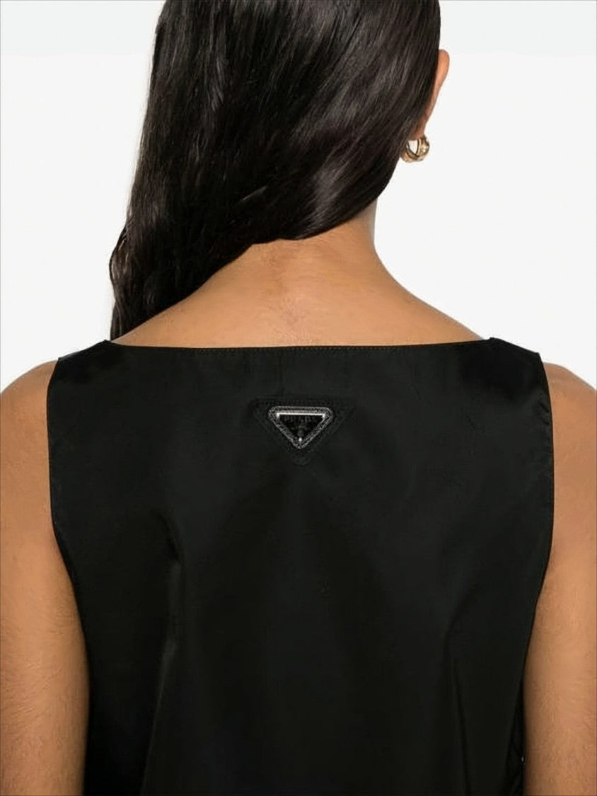 Prada Sleeveless Black Dress With Flap Pockets