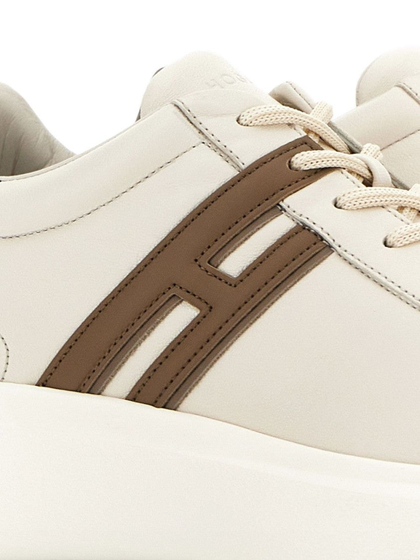 Hogan Low-Top Beige Leather Sneakers