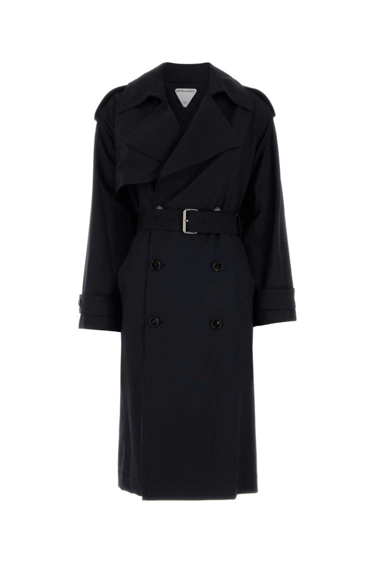Bottega Veneta Black Wool Trench Coat