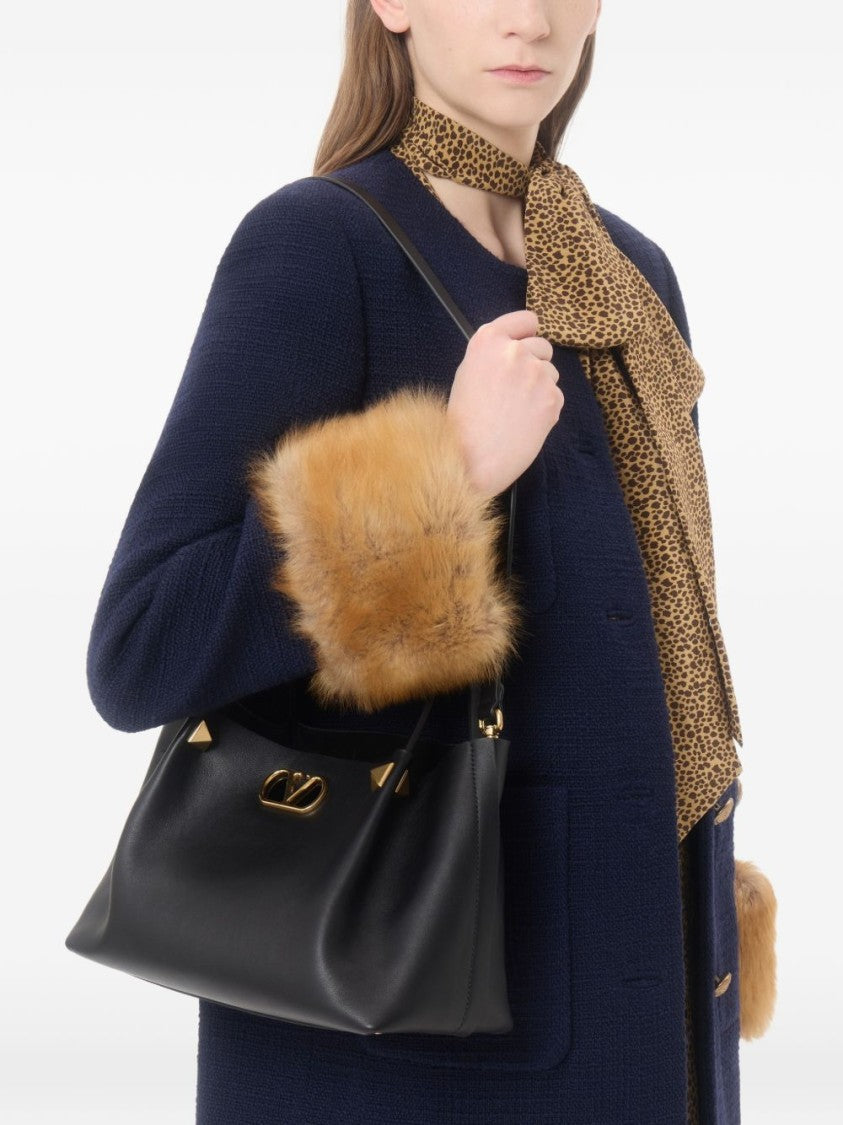 Valentino Garavani Smooth Leather Gold-Hardware Handbag