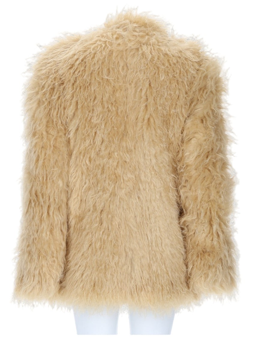 Isabel Marant Mylae Plush Single-Button Short Coat