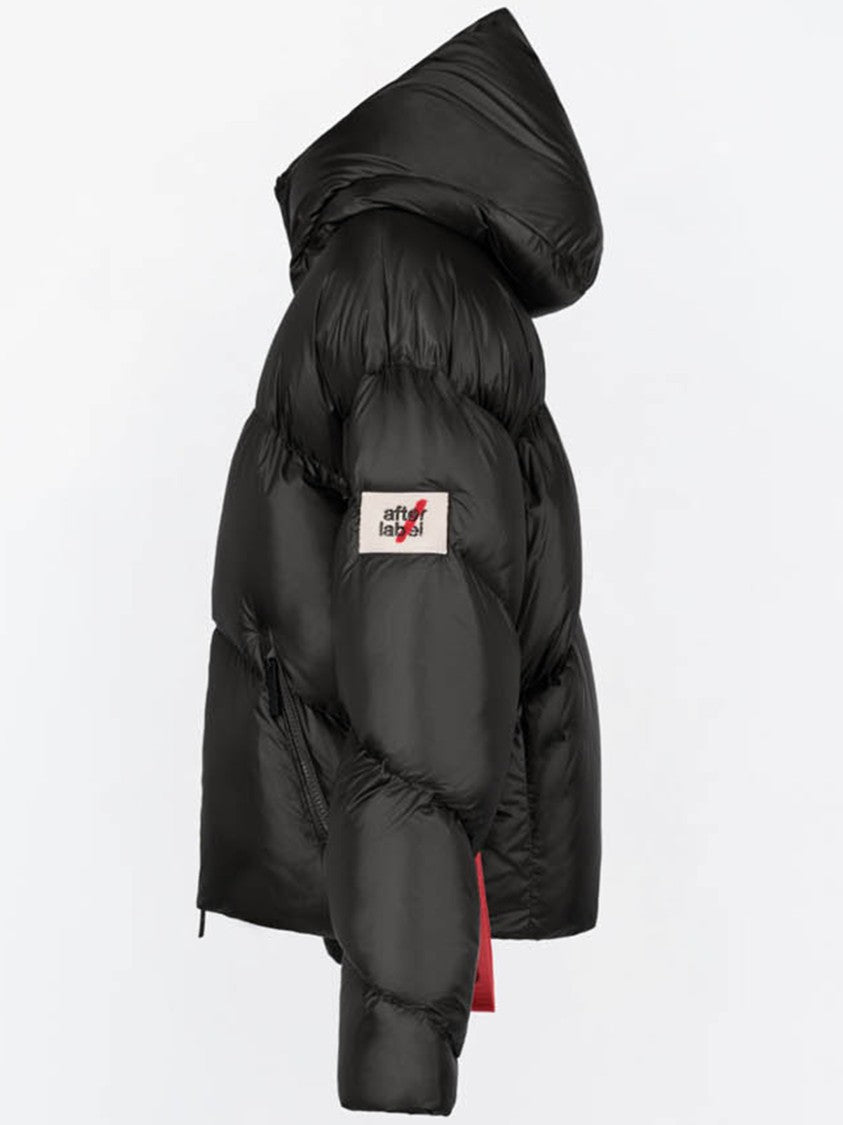 After Label Cropped Padded High Collar Polyamide Down Jacket