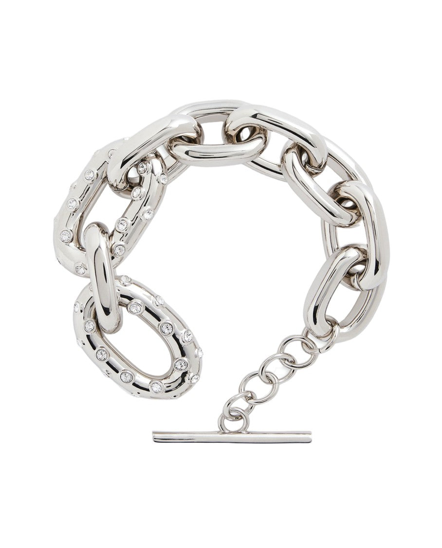 Rabanne Polished Silver Chain Bracelet With Interlaced Links