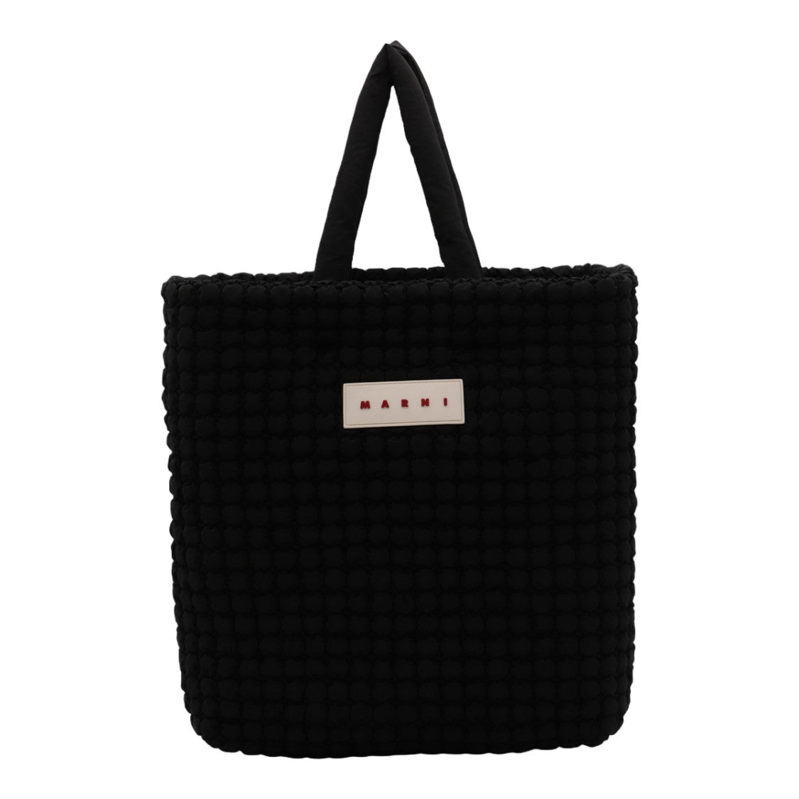 Marni Textured Black Tote Bag With Padded Handles