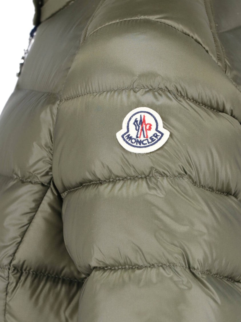 Moncler Green Genet High-Collar Padded Quilted Jacket