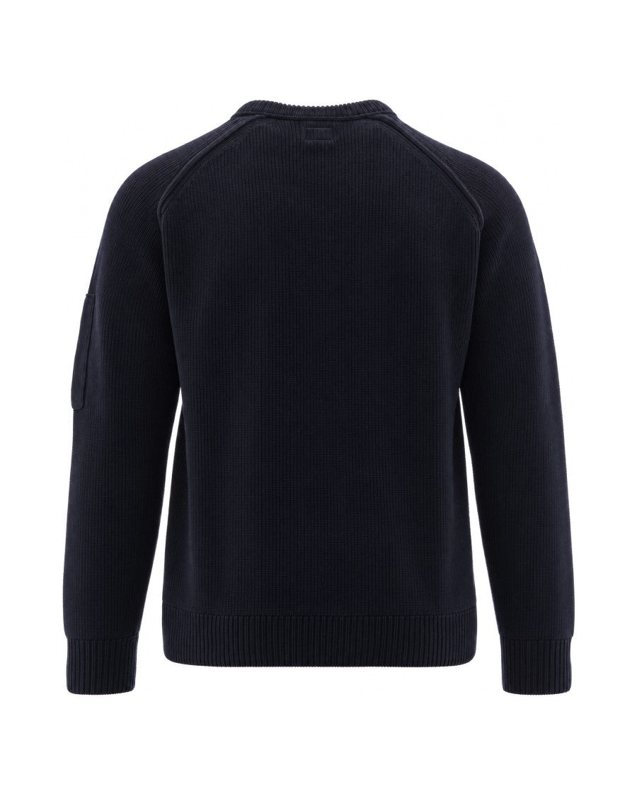C.P. Company Total Eclipse Chenille Raglan Lens Cotton Sweatshirt