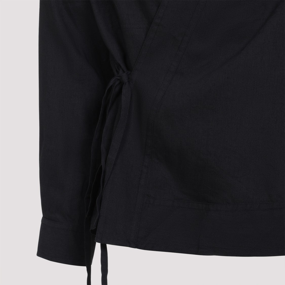 Mordecai Wrap Design Black Shirt