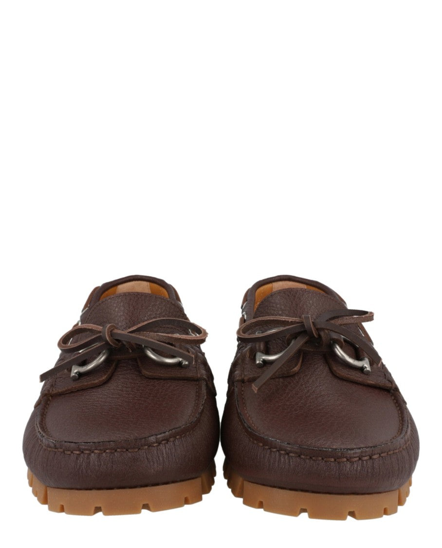 Ferragamo Pebbled Calfskin Leather Loafers