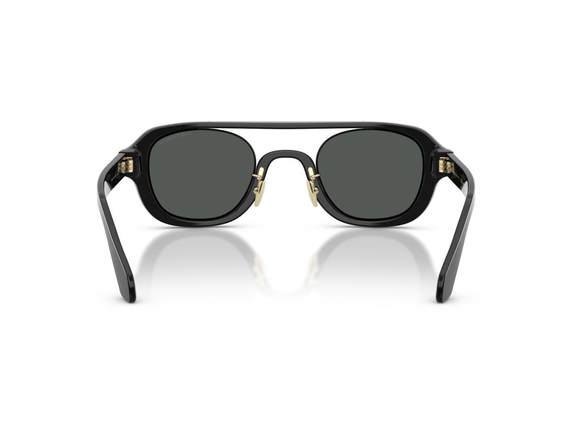 Giorgio Armani Black 0Ar8247 Gold Acetate Oversized Sunglasses
