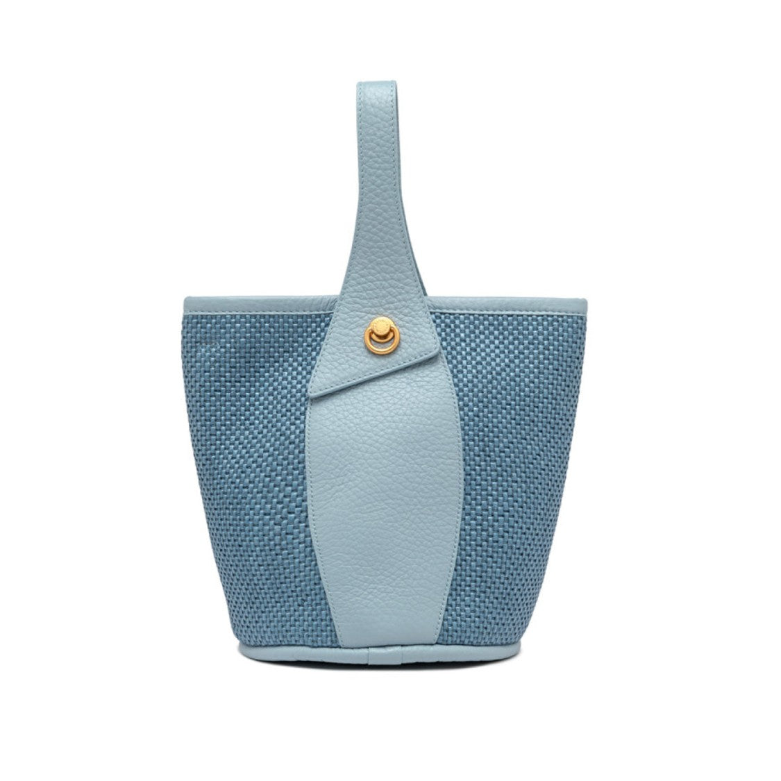 Gianni Chiarini Ester Bucket Bag In Light Blue Raffia