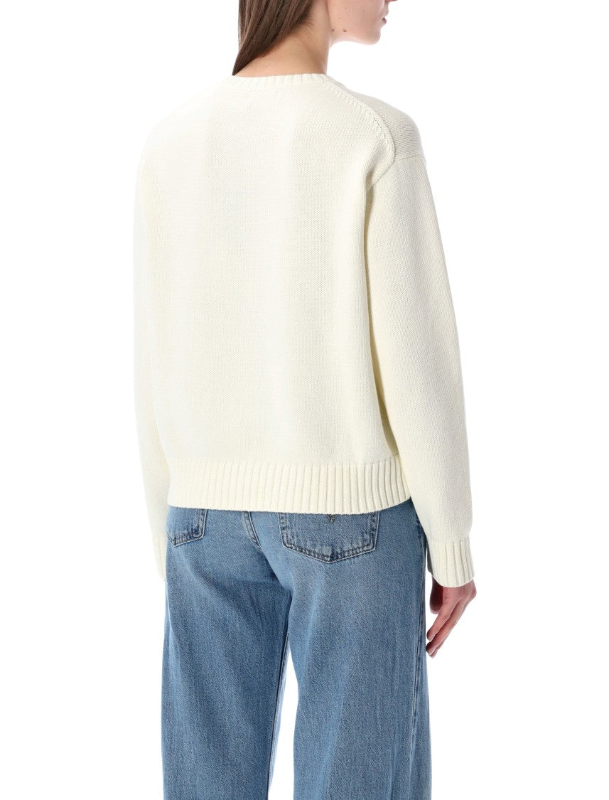 Polo Ralph Lauren Cotton Knit Sweater With Intarsia Bear Motif And Ribbed Trim