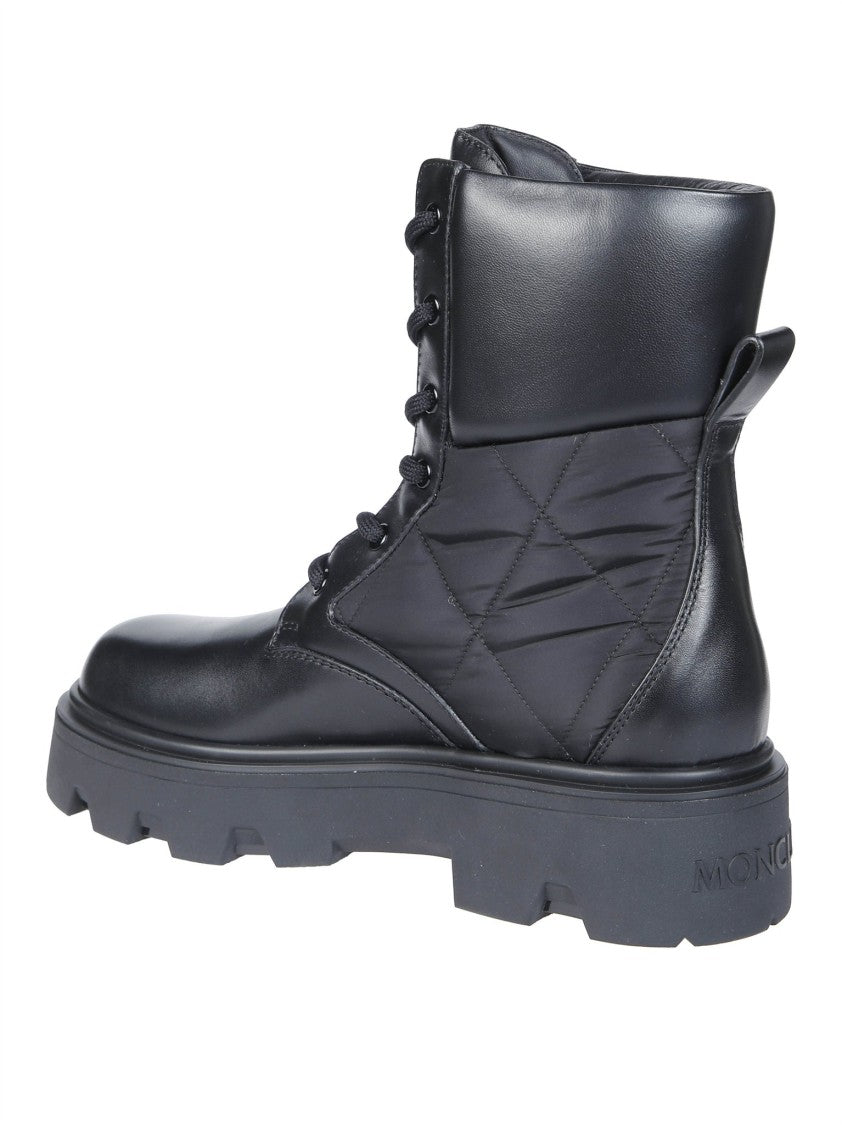 Moncler Aurea Chunky Quilted Lace-Up Ankle Boots