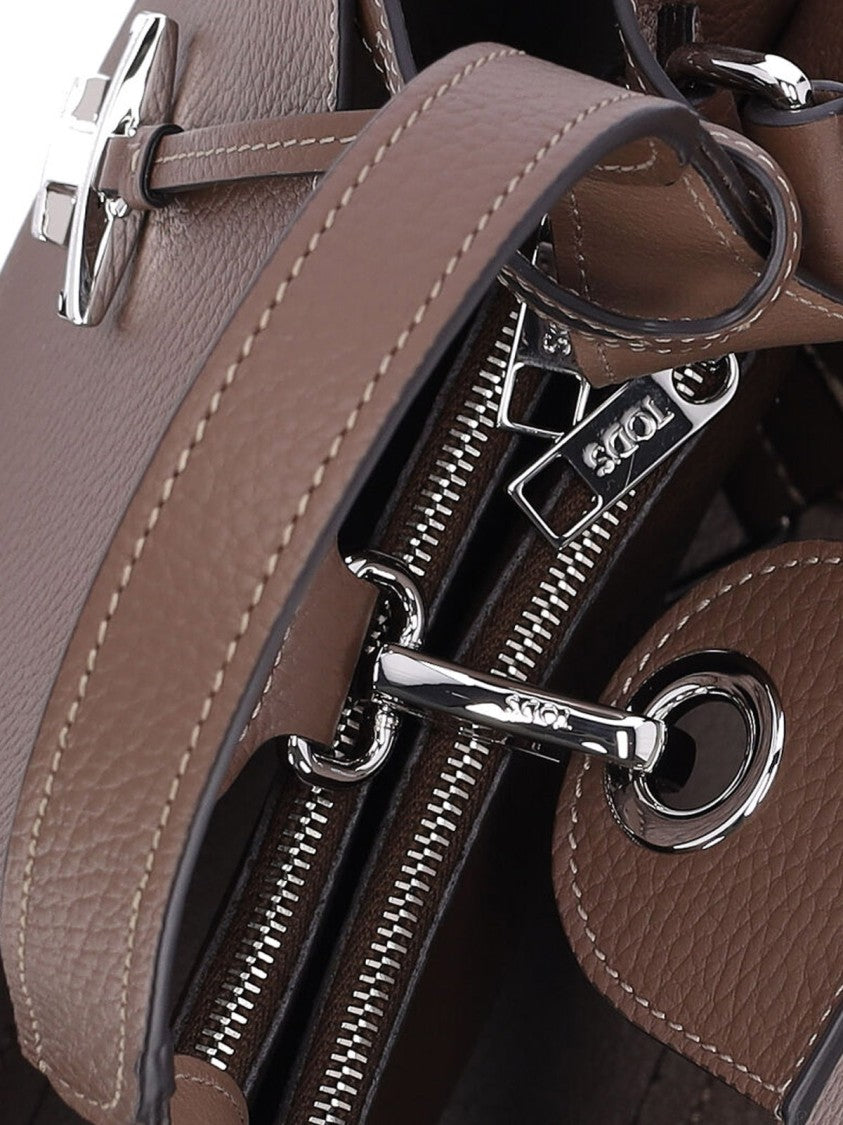 Tod's "Apa" Handbag In Brown Calfskin, Top Handle