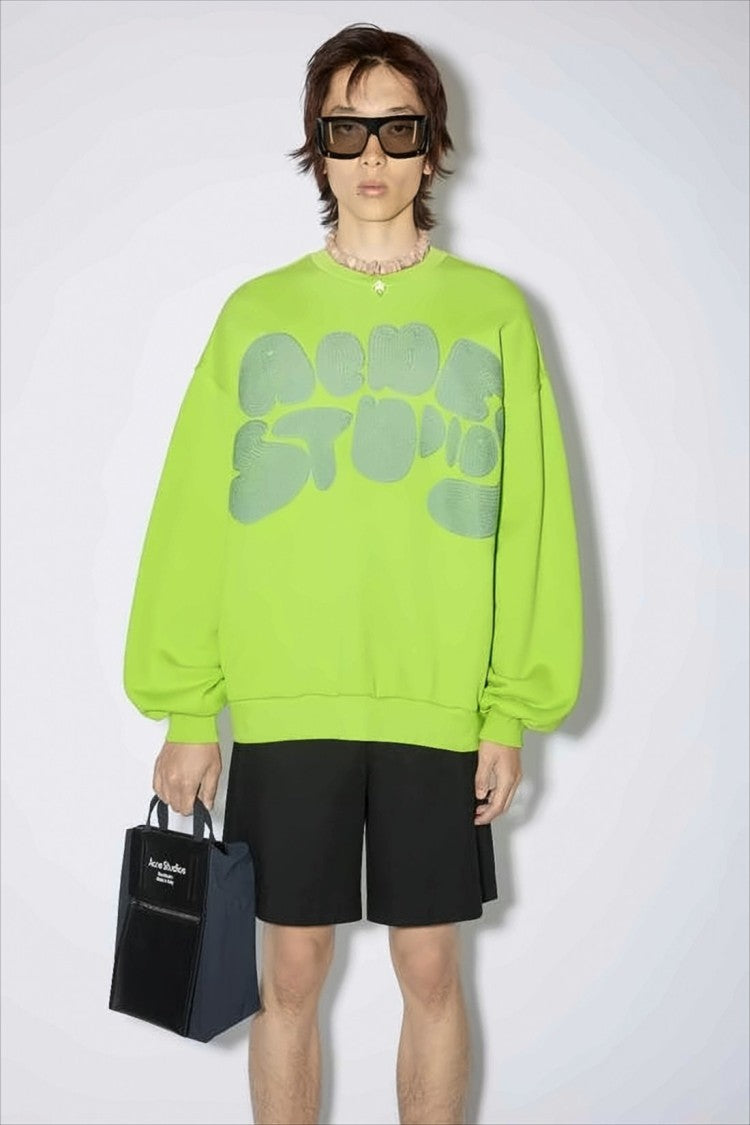 Acne Studios Bubble Graphic Long-Sleeve Sweatshirt With Ribbed Details