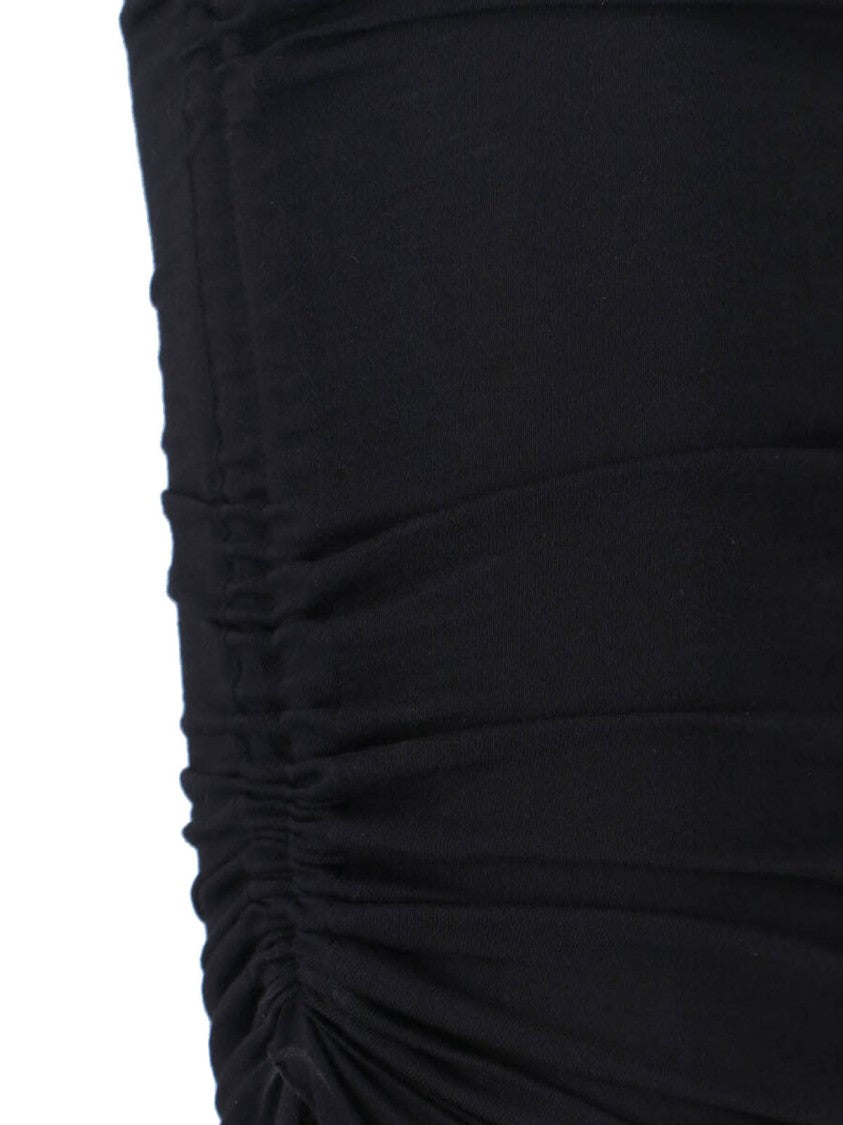 Drkshdw By Rick Owens "Edfu" Draped Midi Skirt – Black