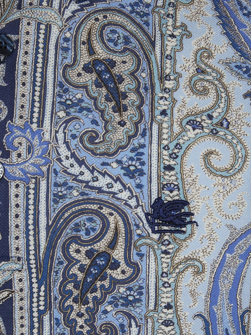Etro Regular Fit Short Sleeve Paisley Polo Shirt