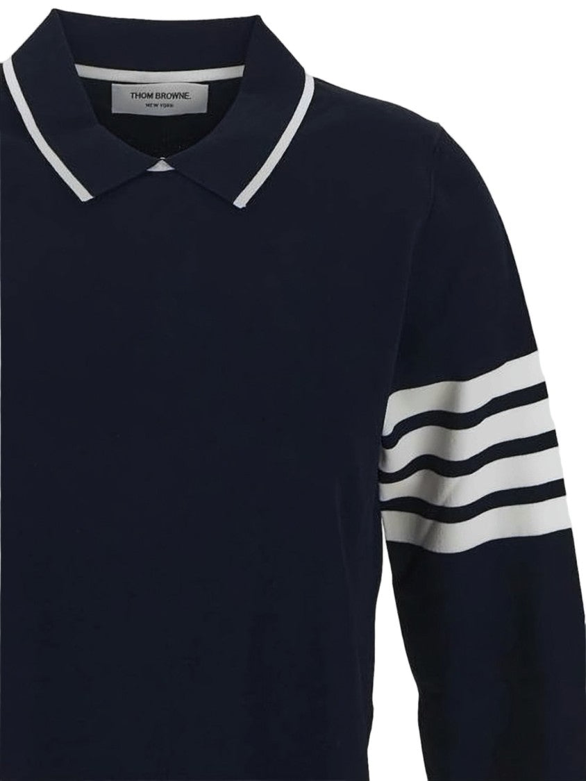 Thom Browne Deep Navy Long-Sleeve Polo Shirt