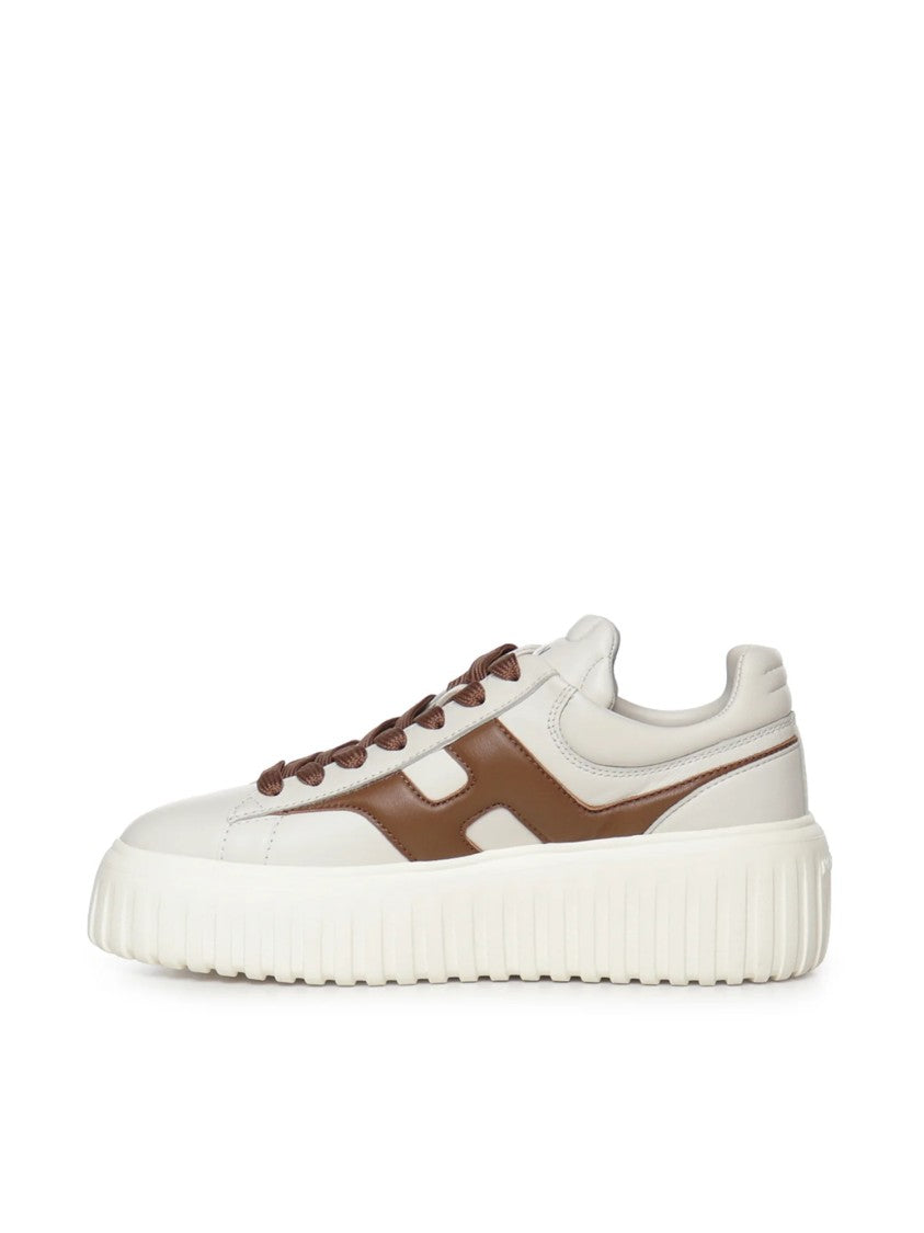 Hogan Off-White Leather Chunky-Sole Sneakers