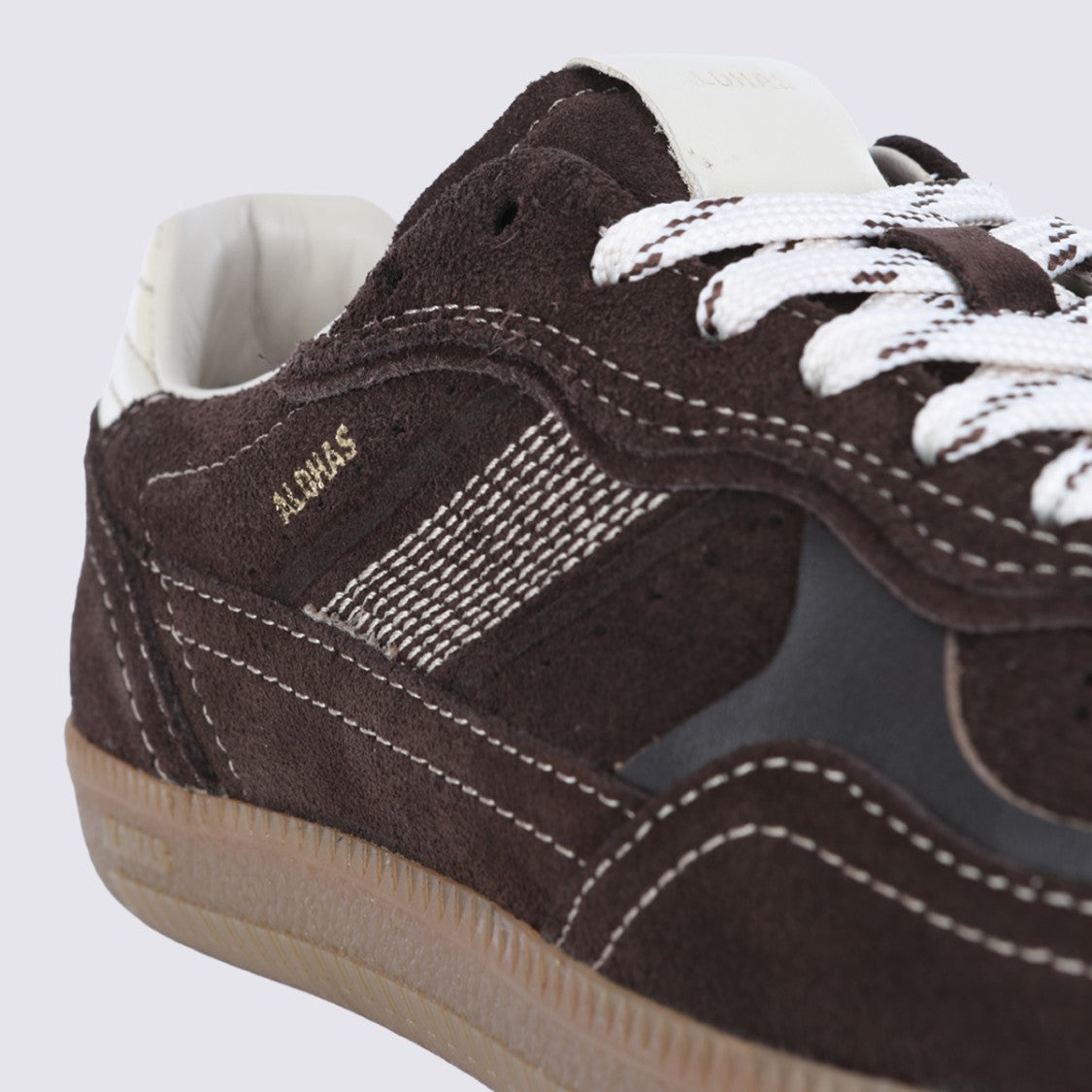 Alohas Dark Brown Suede Sneakers With Translucent Panels