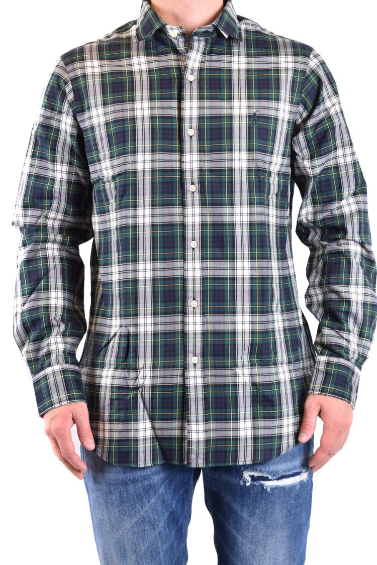 Polo Ralph Lauren Classic Cotton Plaid Shirt With Button-Down Collar And Design