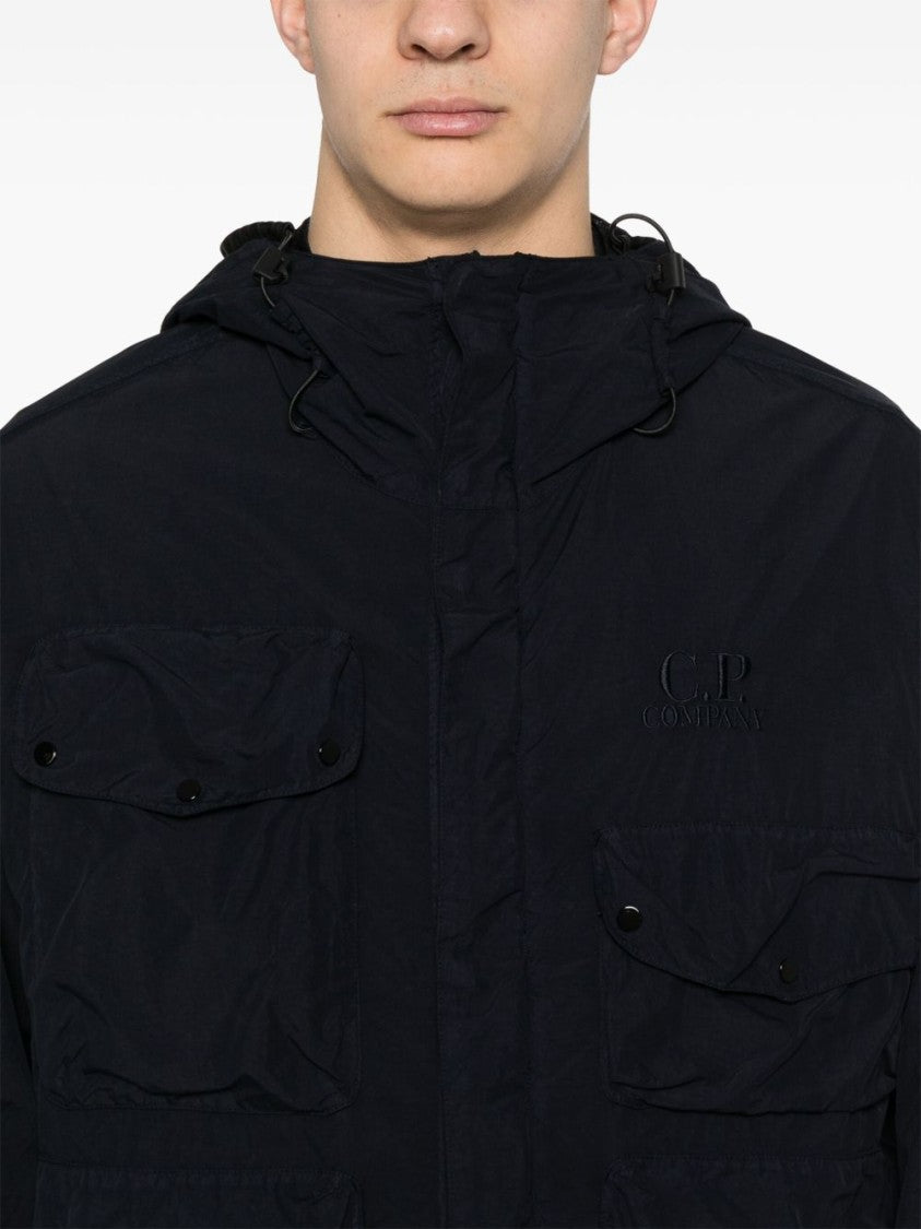 C.P. Company Midnight Blue Nylon Jacket With Google Hood