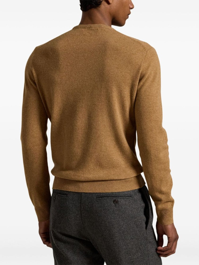 Polo Ralph Lauren Tailored Brown Sweater With Ribbed Cuffs And Sophisticated Logo
