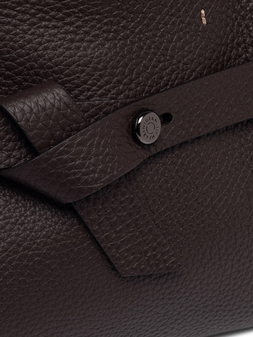 Gianni Chiarini Structured Textured Leather Shoulder Bag With Dual Handles